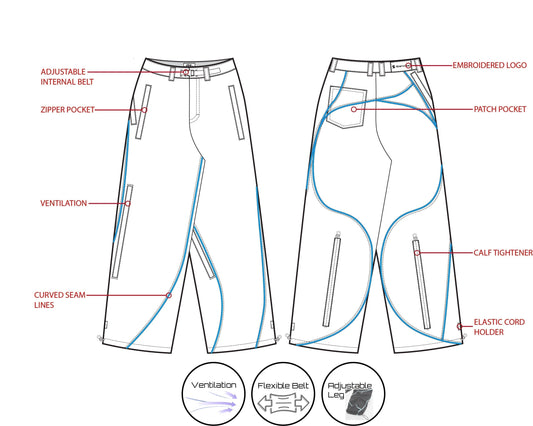 ScervGear Curvy Baggy Skate Pants Features