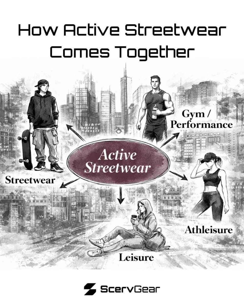 Image show the componets of Active Streetwear.