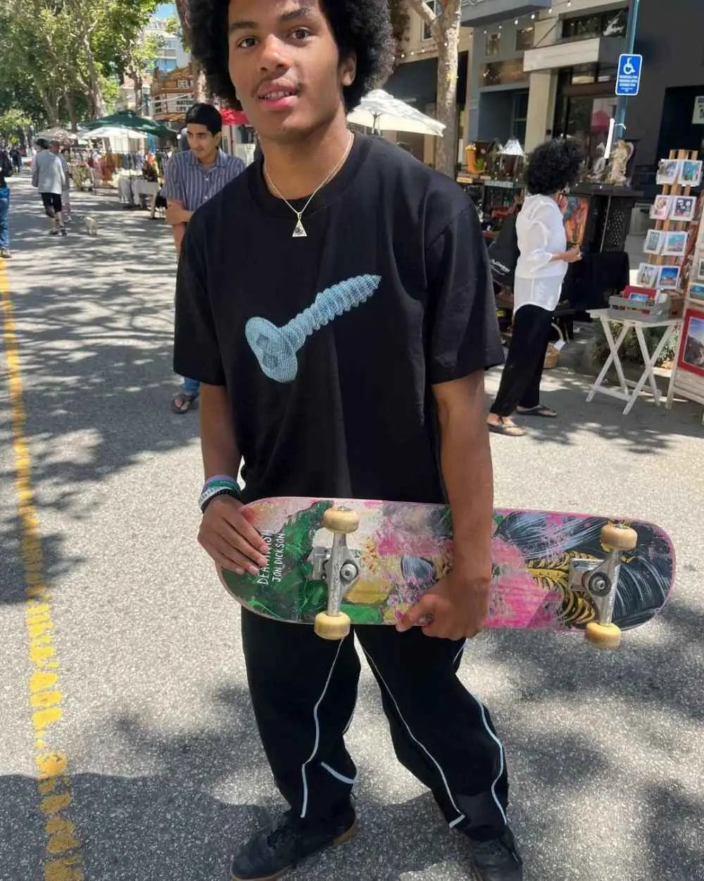 Person in active streetwear from ScervGear in downtown Santa Cruz, CA.