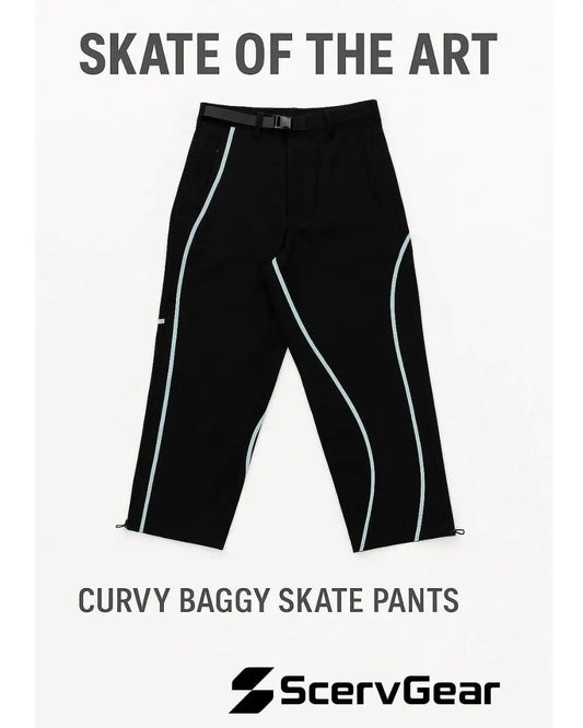 Picture of the Curvy Baggy Pants with text saying "Skate of the Art"