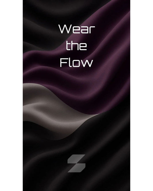 Tai Chi Pants image of flowing fabric with the words Wear the Flow and the iconic ScervGear 